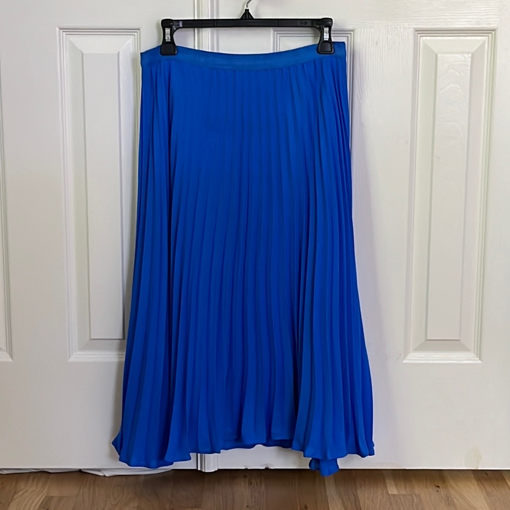 Banana Republic Blue Pleated MIDI skirt (6 petite)